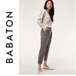 Babaton Cohen Wool Cashmere Pants in Light Grey